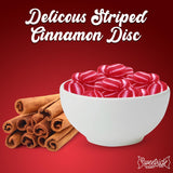 Striped Cinnamon Discs, 2 Pound Bag of Cinnamon Hard Candy Individually Wrapped, Premium Hard Cinnamon Candy with Bold Flavor, Perfect Cinnamon Candies for Satisfying Sweet Cravings