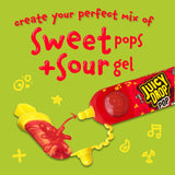 Juicy Drop Sweet & Sour Lollipop Variety Party Pack - 21 Count Sweet Lollipop Suckers & Sour Gel in Assorted Fruity Flavors - Fun Sour Candy For Birthdays And Parties - Sour Candy Variety