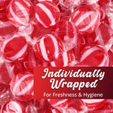 Striped Cinnamon Discs, 2 Pound Bag of Cinnamon Hard Candy Individually Wrapped, Premium Hard Cinnamon Candy with Bold Flavor, Perfect Cinnamon Candies for Satisfying Sweet Cravings