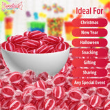Striped Cinnamon Discs, 2 Pound Bag of Cinnamon Hard Candy Individually Wrapped, Premium Hard Cinnamon Candy with Bold Flavor, Perfect Cinnamon Candies for Satisfying Sweet Cravings