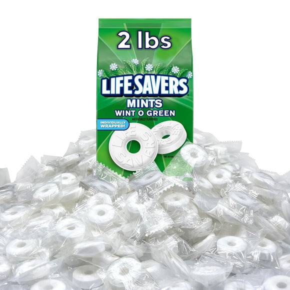 Mint Candy, 2 Pounds Mint Candy - Holiday Candy Individually Wrapped - Hard Mints Candy Melts, Bulk Candy Mints, Bag of Candy for Every Occasion - Mints Holiday Candy