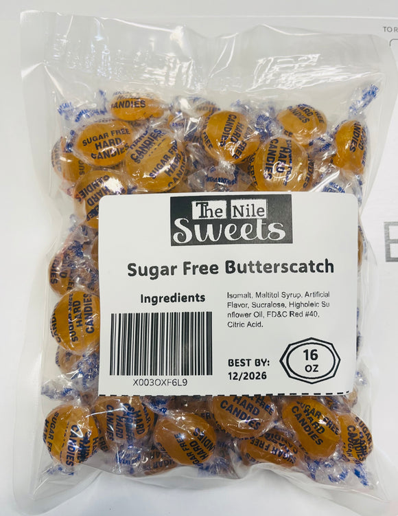 Sugar Free Butterscotch Hard Candy Buttons - 1 lb of Fresh Delicious Individually Wrapped Candy