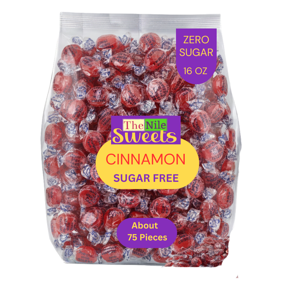 Sugar Free Cinnamon Hard Candy Discs -Bag Individually Wrapped Keto And Diabetic Friendly Cinnamon Flavored Gourmet Candies