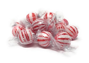 Hard Candy Balls, Peppermint Striped, 2 Pound
