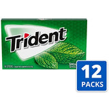 Trident Spearmint Sugar Free Gum, 12 Packs of 14 Pieces (168 Total Pieces)