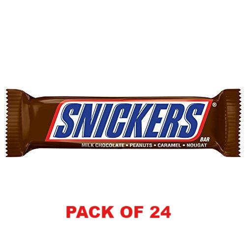 SNICKERS Singles Size Chocolate Candy Bars 1.86-Ounce Bar (Pack of 24)