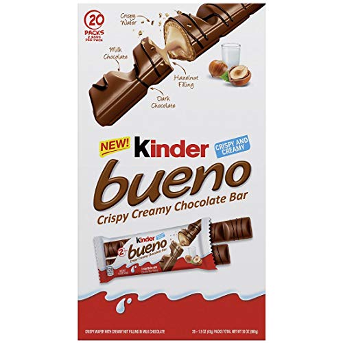Kinder Bueno Crispy Creamy Chocolate Bar, 1.5 oz, 20 Count