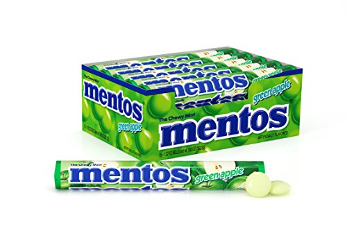 Mentos Chewy Mint Candy Roll, Green Apple, 1.32 ounce/14 Pieces (Pack of 15)