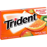 Trident Sugar Free Gum, Tropical Twist, 14 ct (Pack of 12)