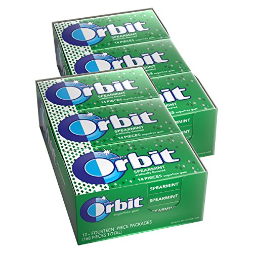 Orbit Spearmint Sugarfree Gum, (Pack of 24)