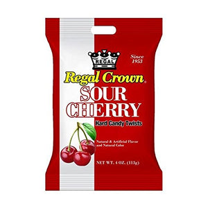 Regal Crown Sour Cherry Hard Candy Peg Bag 4 oz (Pack of 12)