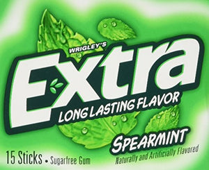 Wrigley's Sugar Free Gum, Extra Spearmint,20 count,15 sticks each