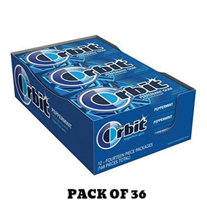 Wrigley's Orbit Gum, Peppermint, 14 count,  (Pack of 36)