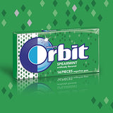 Orbit Spearmint Sugarfree Gum, (Pack of 24)