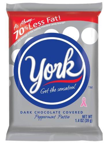 HERSHEYS York Peppermint Patties Dark Chocolate Covered Mint Candy, 1.4 Ounce (Pack of 36)
