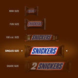 Snickers XYPGTLSQ Singles Size Chocolate Candy Bars, 1.86-Ounce Bar, 2 Boxes (48 Count/Box)