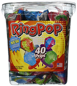 Ring Pop, Jewel Shaped Hard Candy Variety Pack, 40-Count