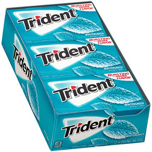 Trident Sugar Free Gum, Wintergreen, 14 ct (Pack of 12)