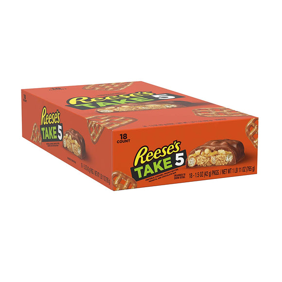 TAKE5 Chocolate Candy Bar with Peanuts (Pack of 18)